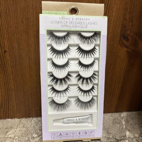 Smoke & Mirrors Planet Positive 6 Pairs Of Eyelashes With Glue Beauty Cosmetic - Picture 1 of 5